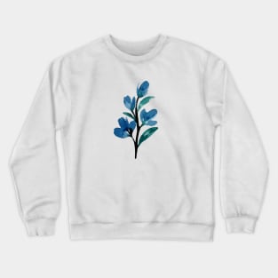 Blue Watercolor Wild Flower Crewneck Sweatshirt